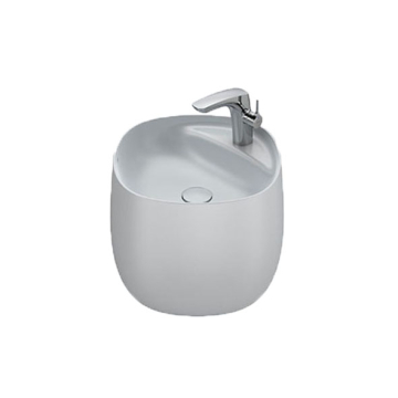 Roca Beyond Totem Wall Mounted Washbasin with Tap Platform, 43 × 43 cm, Excluding Pedestal, Pearl