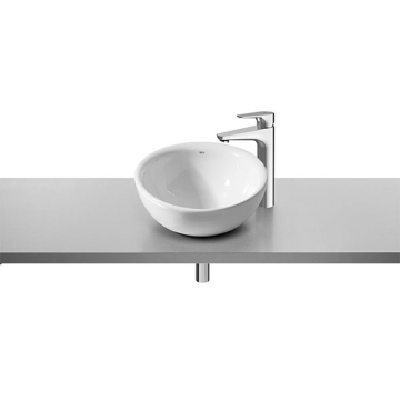 Roca Bol Round Over Counter Washbasin without Tap Platform, 42 × 42 cm, Excluding Pedestal, White