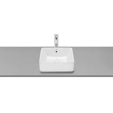 Roca The Gap Over Counter Washbasin without Tap Platform, 39 × 37 cm, Excluding Pedestal, White