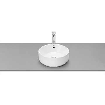 Roca The Gap Round Over Counter Washbasin without Tap Platform, 39 × 39 cm, Excluding Pedestal, White