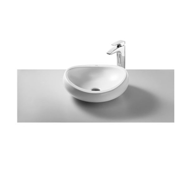 Roca Urbi-1 Over Counter Washbasin without Tap Platform, 45 cm, Excluding Pedestal, White
