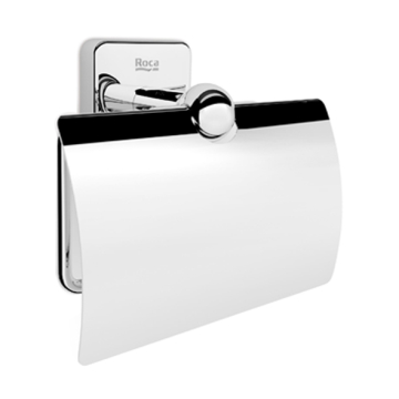 Roca Victoria Toilet Paper Holder with Cover, Chrome Matt