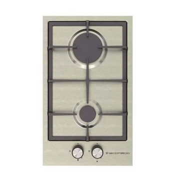 Ecomatic Built-in Gas Hob 30 cm, 2 Burners, Stainless