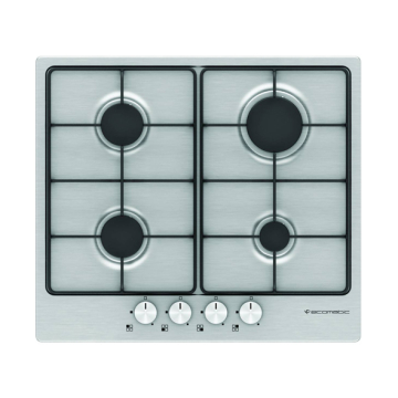 Ecomatic Built-in Gas Hob 60 cm, 4 Burners, Stainless