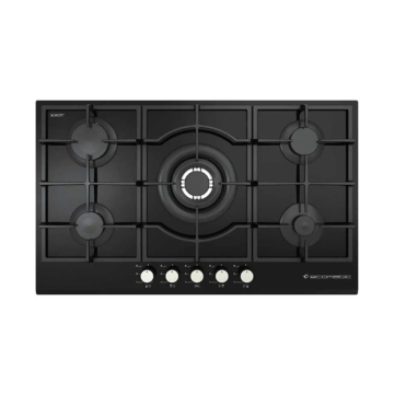 Ecomatic  Built-in Gas Hob 90 cm, 5 Burners, Black