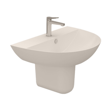Sanipure Rosetta Wall Mounted Washbasin, 45 cm, Pergamon