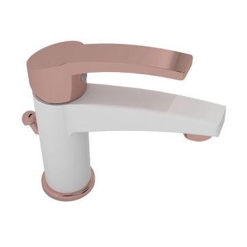 Sarrdesign Amazon Basin Mixer, Including Pop Up Set, White / Rose Gold