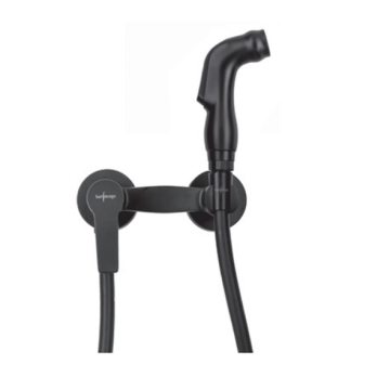 Sarrdesign Amazon Rinser Mixer 110 mm,With Built-in Bracket and Plastic Trigger Spray With Chromalux Hose, Black