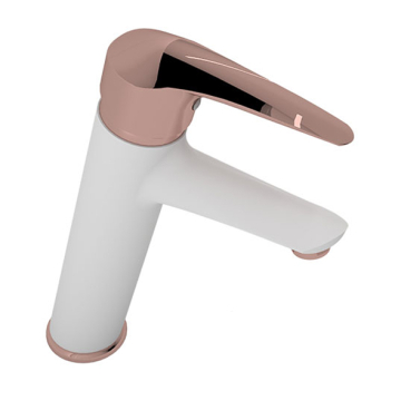Sarrdesign Segura High Basin Mixer, Including Pop Up Set, White / Rose Gold