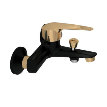 Sarrdesign Segura Bathtub Mixer With Diverter, Black / Gold