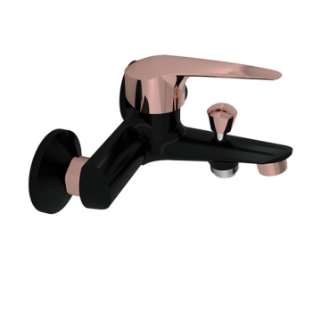 Sarrdesign Segura Bathtub Mixer With Diverter, Black / Rose Gold