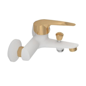 Sarrdesign Segura Bathtub Mixer With Diverter, White / Gold