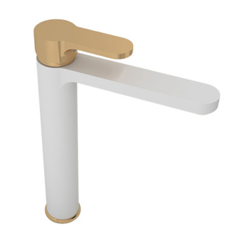 Sarrdesign Tara High Basin Mixer, Including Pop Up Set, White / Gold