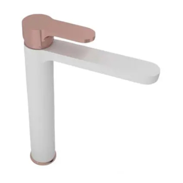 Sarrdesign Tara High Basin Mixer, Including Pop Up Set, White / Rose Gold