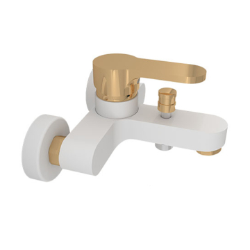 Sarrdesign Tara Bathtub Mixer With Diverter, White / Gold