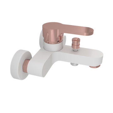 Sarrdesign Tara Bathtub Mixer With Diverter, White / Rose Gold