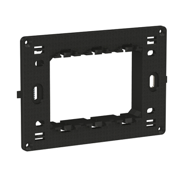 Schneider EasyStyl Plastic Fixing Frame, 3 Modules, 10 x 7 cm², Black