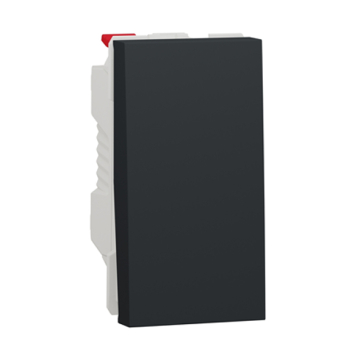 Schneider New Unica 1-Way Electrical Switch, 1 Module, 10 A, Black