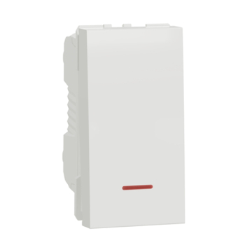 Schneider New Unica 1-Way Electrical Switch, 1 Module, 16 A, White, with Lamp