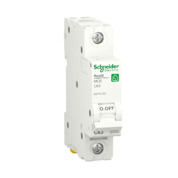 Schneider Resi9 MCB 1 Pole Electrical Circuit Breaker, 4.5 KA