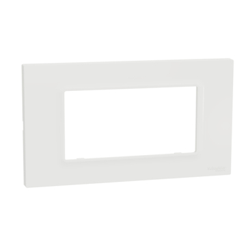 Schneider Miluz Plastic Cover Frame, 4 Modules, 14 x 7 cm², White