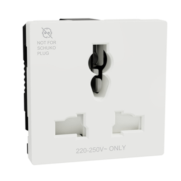Schneider Miluz Europian Socket, 16 A, White