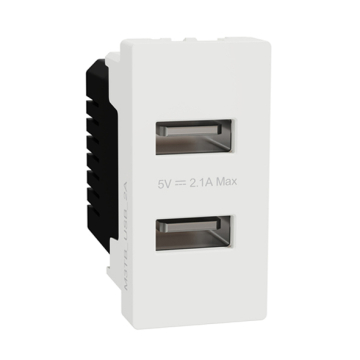 Schneider Miluz USB-A Socket, 2.1 A, White