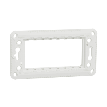 Schneider New Unica Plastic Fixing Frame, 4 Modules, 14 x 7 cm², White