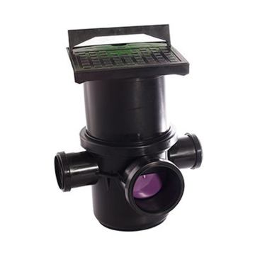 Smart Home Drainage Gully Trap with Closed Plastic Cover 4 / 3 inch (110 / 75 mm), Black