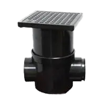 Smart Home Drainage Gully Trap with Closed Plastic Cover 4 / 4 inch (110 / 110 mm), Black