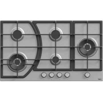 Teva Built-in Gas Hob 90 cm, 5 Burners Stainless