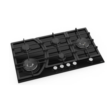 Teva Built-in Gas Hob 90 cm, 5 Burners Black