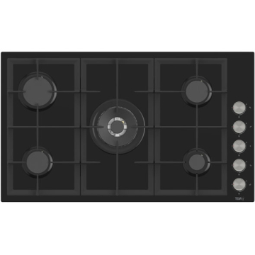 Teva Built-in Gas Hob 90 cm, 5 Burners Black