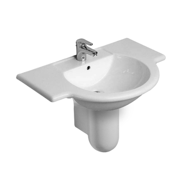 Duravit DARLING Wall Pedestal Washbasin with Tap Platform, 81.5 cm, Including Wall Hung Pedestal, Different Colors