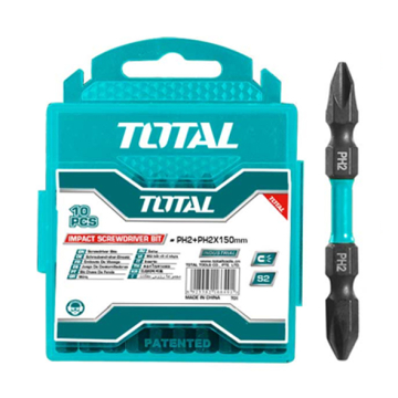 Total Tools Impact Screwdriver Bit Set of 10 Pieces (TACIM16PH233)
