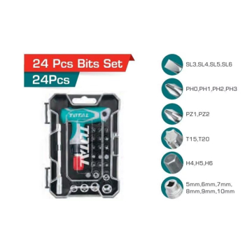Total Tools T-Handle Wrench Screwdriver Set 24 Pieces (TACSD30186)