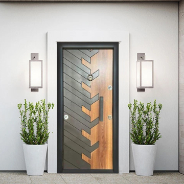 Turkish Armored Door with Ring Knocker 10 cm Thickness, Black