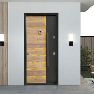 Turkish Armored Door with Ring Knocker 10 cm Thickness, Black