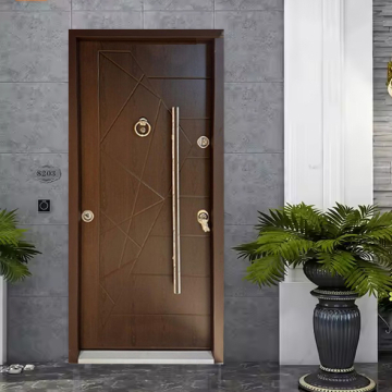 Turkish Armored Door with Ring Knocker 11 Cm Thickness, Dark Brown