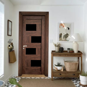 Turkish Internal Door Ukrainian Model, Acrylic Frame, Brown / Black (UK3)