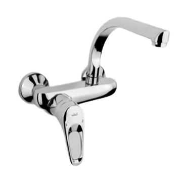Value Milano Wall Mounted Sink Mixer with Movable Semi-Circle Spout, Chrome