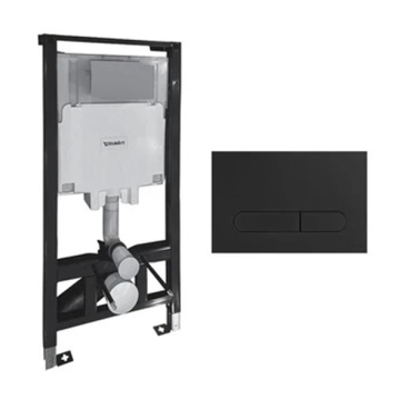 Duravit Concealed Tank, Fully Supported Frame, 1150x500x80 mm, Including Square Plate, Black