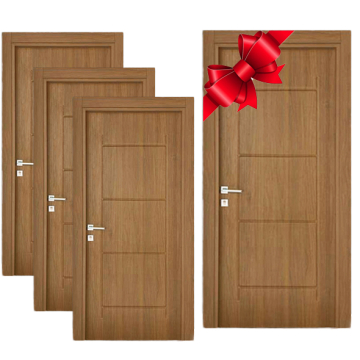 Barry Wood WPC Internal Door , Brown ( 3 Doors 90 cm + 1 Door 80 cm )