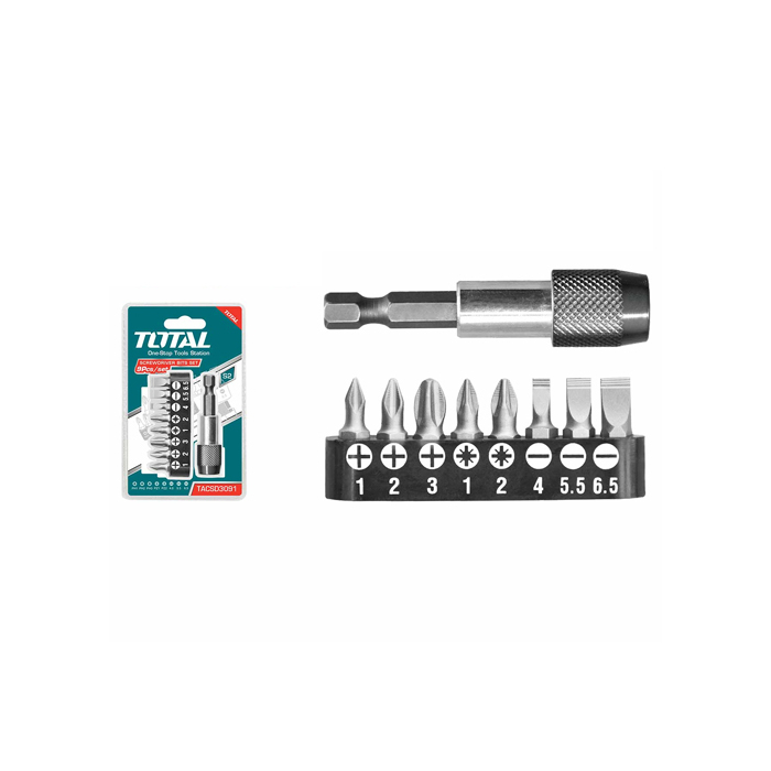 Total Tools Screwdriver Bit Holder 9 Pcs