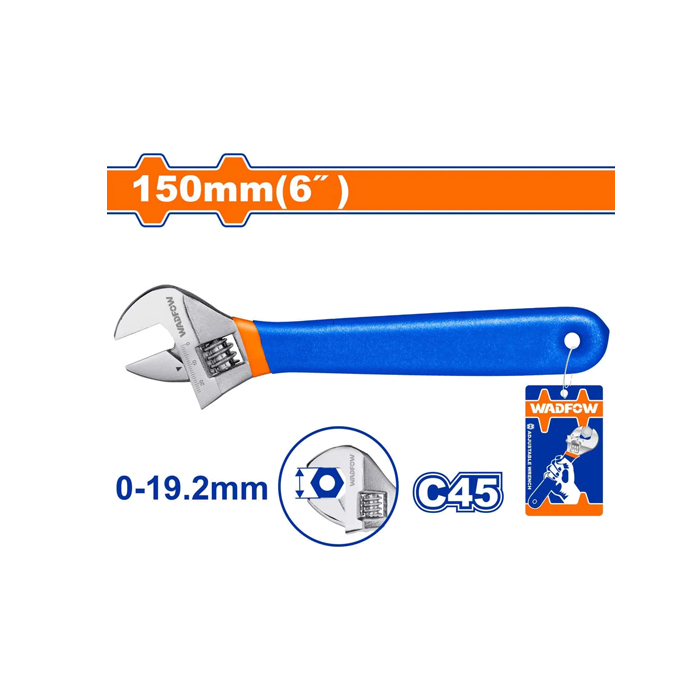 Wadfow Adjustable Wrench With Cover 6 inch (WAW5106) Wadfow Adjustable Wrench With Cover 6 inch (WAW5106)